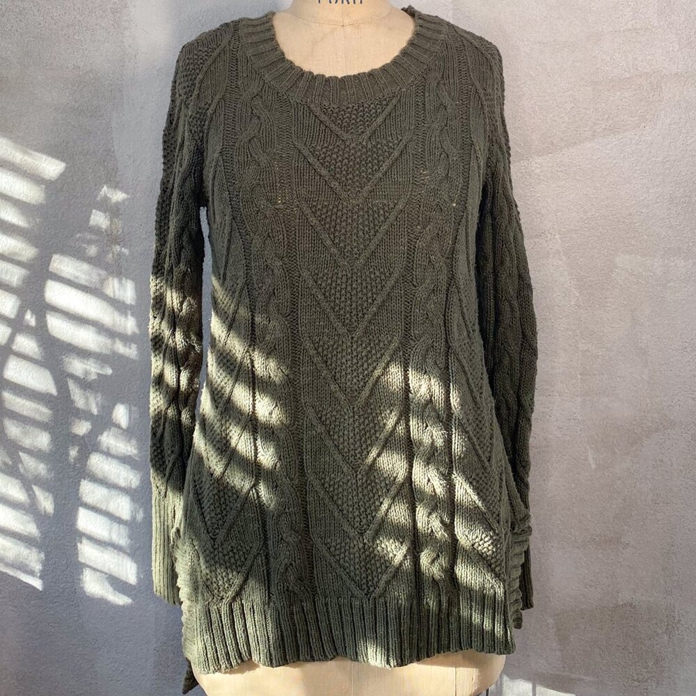 LA HEARTS Super Long Flattering Sage Green Sweater - M/L